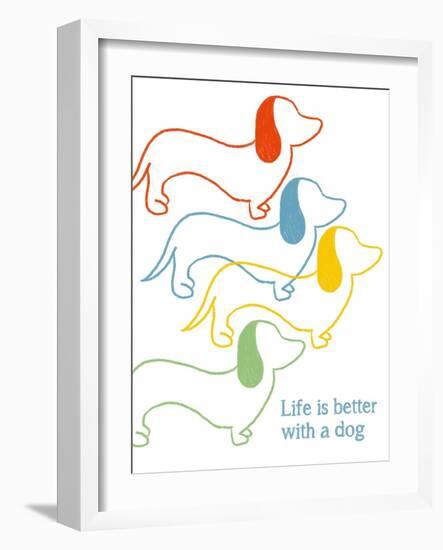 Life is Better With A Dog-Anna Quach-Framed Art Print