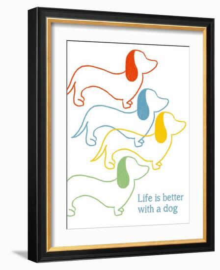 Life is Better With A Dog-Anna Quach-Framed Art Print
