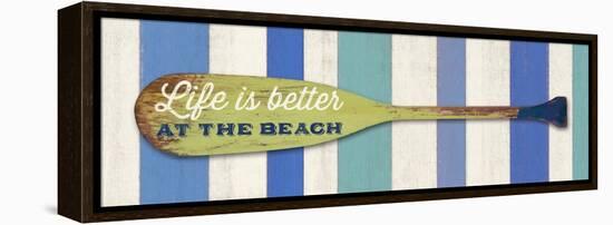 Life Is Betterat the Beach-Sam Appleman-Framed Stretched Canvas