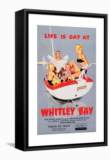 Life is Gay at Whitley Bay' - British Railways Poster-Laurence Fish-Framed Premier Image Canvas