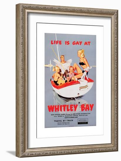 Life is Gay at Whitley Bay' - British Railways Poster-Laurence Fish-Framed Giclee Print