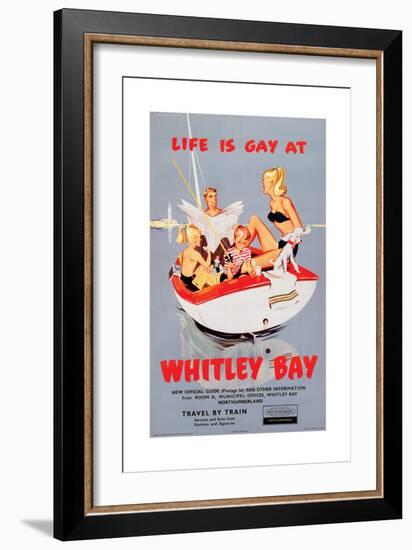 Life is Gay at Whitley Bay' - British Railways Poster-Laurence Fish-Framed Giclee Print