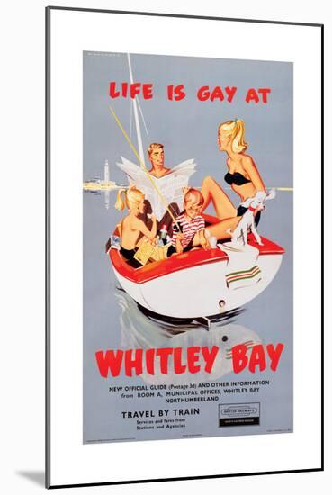 Life is Gay at Whitley Bay' - British Railways Poster-Laurence Fish-Mounted Giclee Print