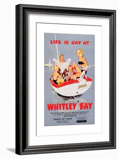 Life is Gay at Whitley Bay' - British Railways Poster-Laurence Fish-Framed Giclee Print