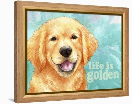 Life Is Golden Retriever-Melinda Hipsher-Framed Premier Image Canvas