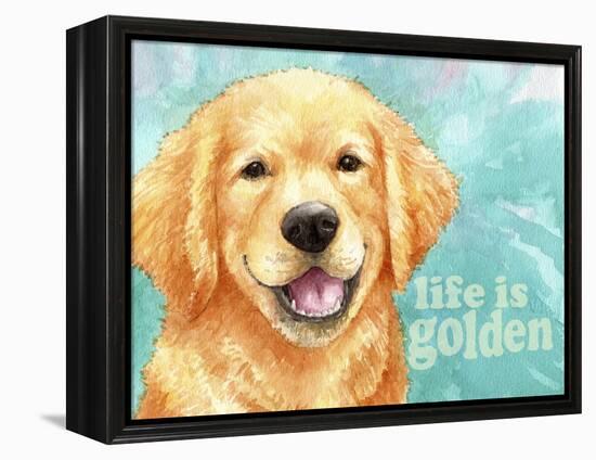 Life Is Golden Retriever-Melinda Hipsher-Framed Premier Image Canvas