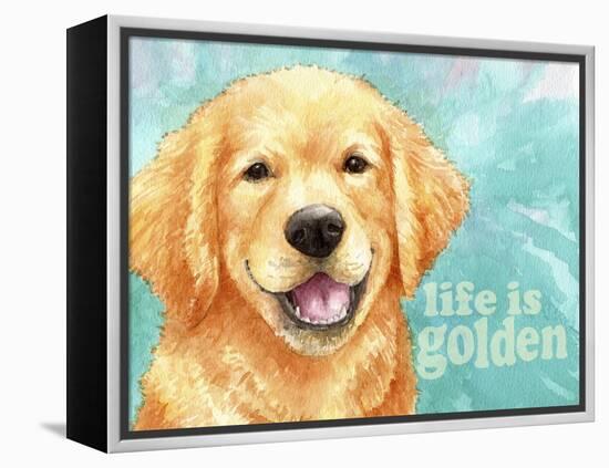 Life Is Golden Retriever-Melinda Hipsher-Framed Premier Image Canvas