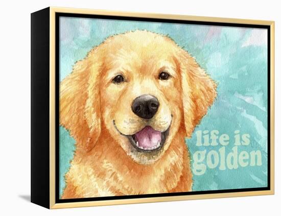 Life Is Golden Retriever-Melinda Hipsher-Framed Premier Image Canvas