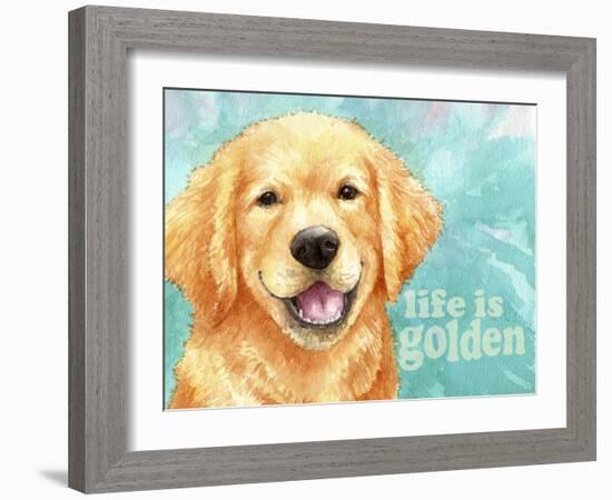 Life Is Golden Retriever-Melinda Hipsher-Framed Premium Giclee Print