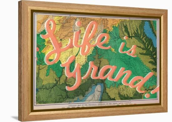 Life is Grand - 1882, Grand Canyon Map - The Mesozoic Terraces-null-Framed Premier Image Canvas