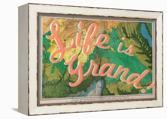 Life is Grand - 1882, Grand Canyon Map - The Mesozoic Terraces-null-Framed Premier Image Canvas