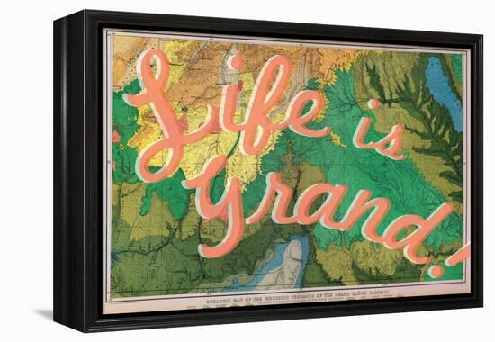 Life is Grand - 1882, Grand Canyon Map - The Mesozoic Terraces-null-Framed Premier Image Canvas