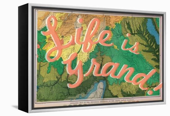 Life is Grand - 1882, Grand Canyon Map - The Mesozoic Terraces-null-Framed Premier Image Canvas