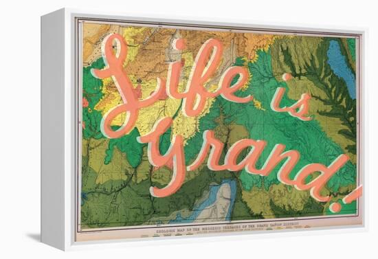 Life is Grand - 1882, Grand Canyon Map - The Mesozoic Terraces-null-Framed Premier Image Canvas