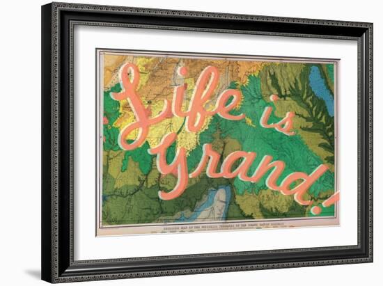 Life is Grand - 1882, Grand Canyon Map - The Mesozoic Terraces-null-Framed Premium Giclee Print