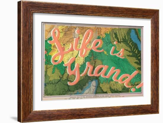 Life is Grand - 1882, Grand Canyon Map - The Mesozoic Terraces-null-Framed Giclee Print