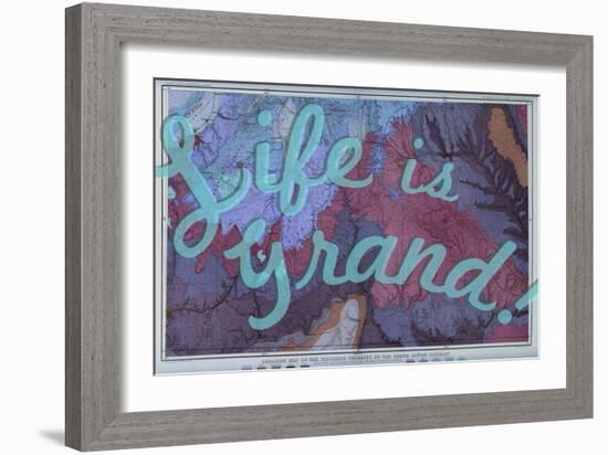 Life is Grand - 1882, Grand Canyon Map - The Mesozoic Terraces-null-Framed Giclee Print