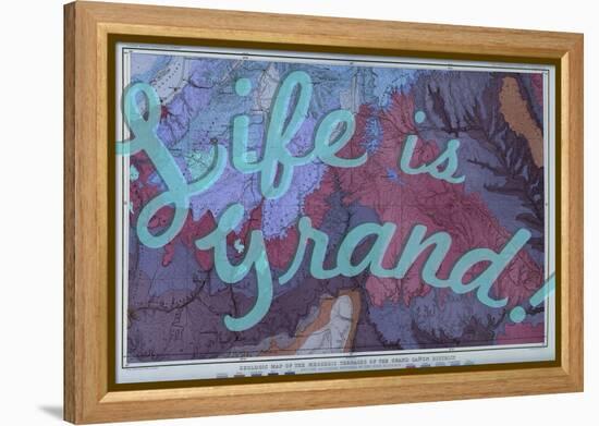 Life is Grand - 1882, Grand Canyon Map - The Mesozoic Terraces-null-Framed Premier Image Canvas