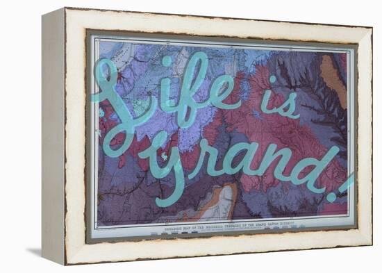 Life is Grand - 1882, Grand Canyon Map - The Mesozoic Terraces-null-Framed Premier Image Canvas