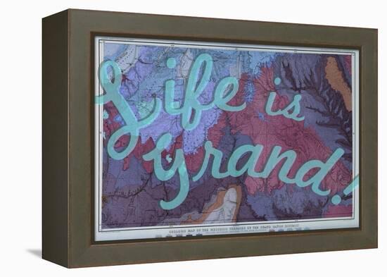 Life is Grand - 1882, Grand Canyon Map - The Mesozoic Terraces-null-Framed Premier Image Canvas