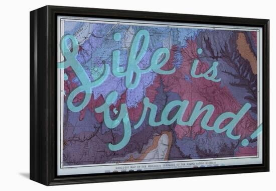 Life is Grand - 1882, Grand Canyon Map - The Mesozoic Terraces-null-Framed Premier Image Canvas