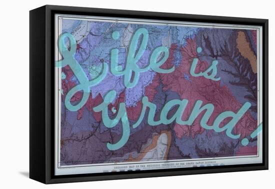 Life is Grand - 1882, Grand Canyon Map - The Mesozoic Terraces-null-Framed Premier Image Canvas