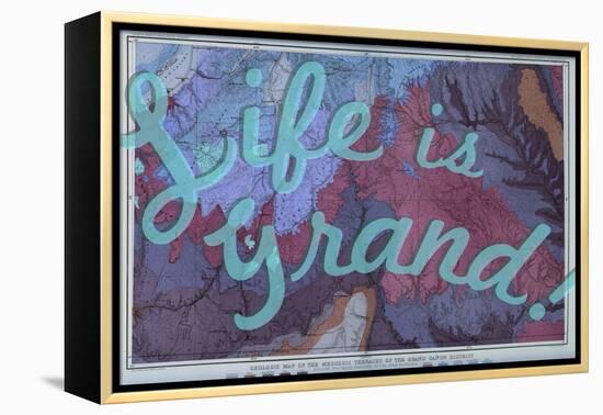 Life is Grand - 1882, Grand Canyon Map - The Mesozoic Terraces-null-Framed Premier Image Canvas
