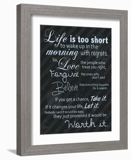 Life Is Short Blue-Lauren Gibbons-Framed Art Print