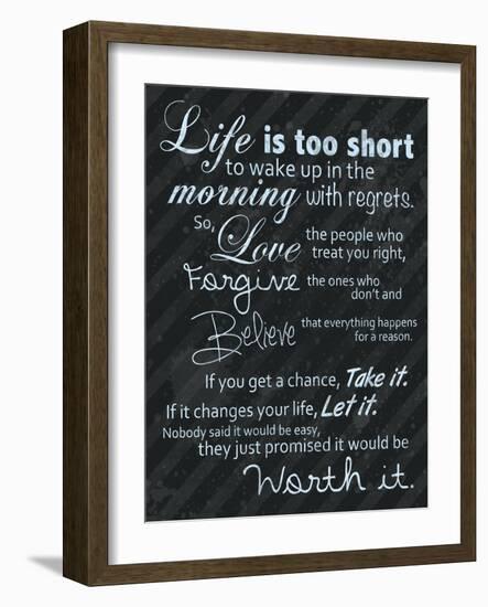 Life Is Short Blue-Lauren Gibbons-Framed Art Print