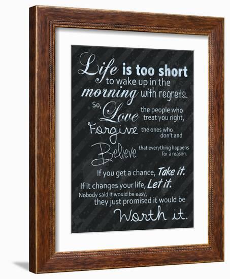 Life Is Short Blue-Lauren Gibbons-Framed Art Print