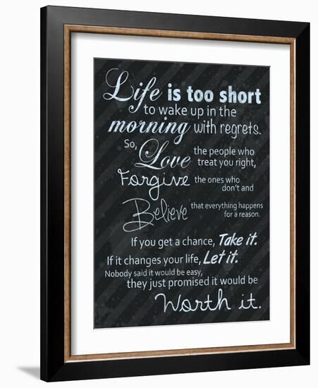 Life Is Short Blue-Lauren Gibbons-Framed Art Print