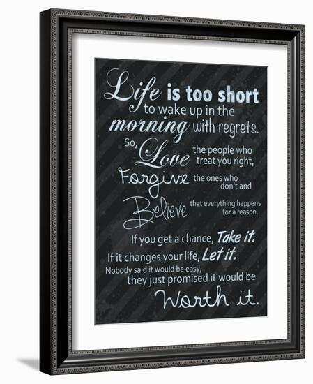 Life Is Short Blue-Lauren Gibbons-Framed Art Print