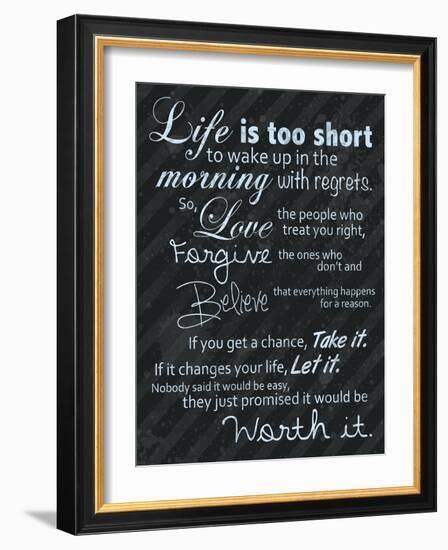 Life Is Short Blue-Lauren Gibbons-Framed Art Print