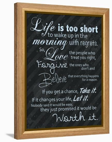 Life Is Short Blue-Lauren Gibbons-Framed Stretched Canvas