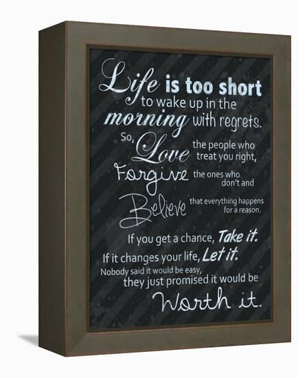 Life Is Short Blue-Lauren Gibbons-Framed Stretched Canvas