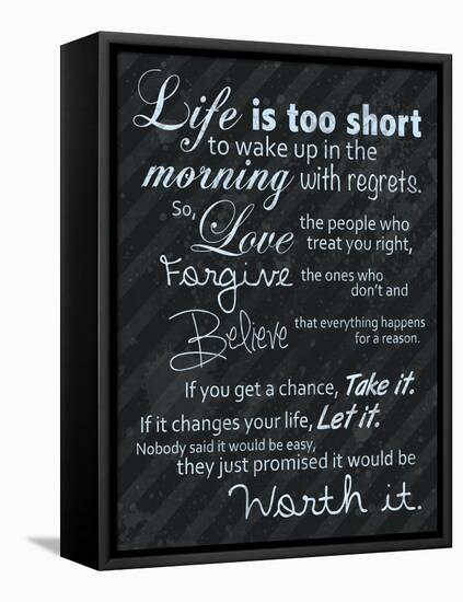 Life Is Short Blue-Lauren Gibbons-Framed Stretched Canvas