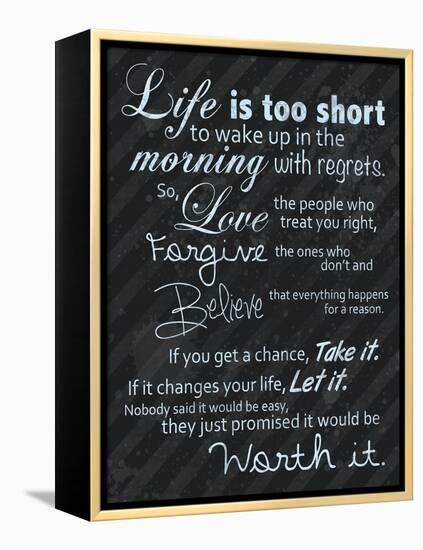 Life Is Short Blue-Lauren Gibbons-Framed Stretched Canvas