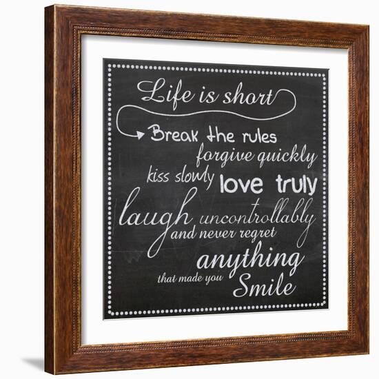 Life Is Short Chalk White-Lauren Gibbons-Framed Premium Giclee Print