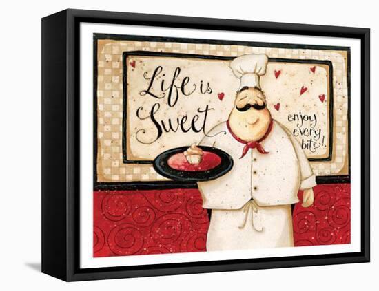 Life Is Sweet Enjoy Ever Bite-Dan Dipaolo-Framed Stretched Canvas