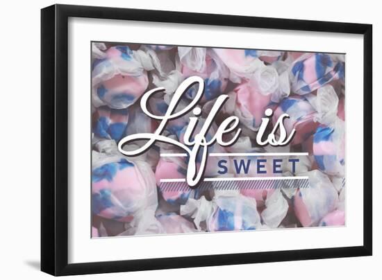 Life is Sweet - Taffy Collage Sentiment (#2)-Lantern Press-Framed Art Print