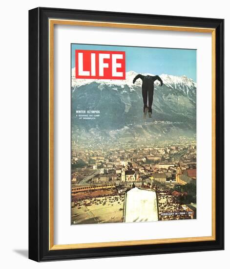 LIFE Jumper Innsbruck Olympics-null-Framed Premium Giclee Print