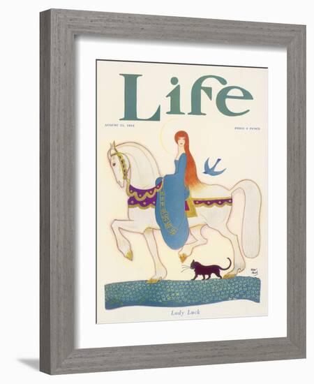 Life, Lady Luck 1924-Rea Irvin-Framed Art Print