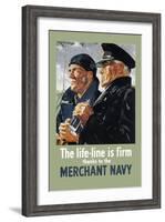 Life-Line is Firm, Thanks to the Merchant Navy-null-Framed Art Print