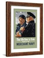 Life-Line is Firm, Thanks to the Merchant Navy-null-Framed Art Print