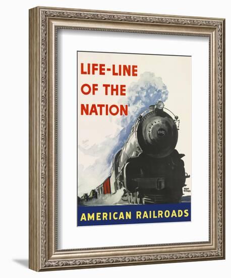 Life-Line of the Nation American Railroads-null-Framed Giclee Print