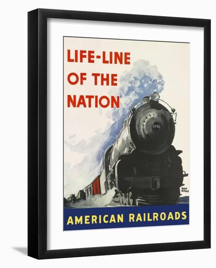 Life-Line of the Nation American Railroads-null-Framed Giclee Print