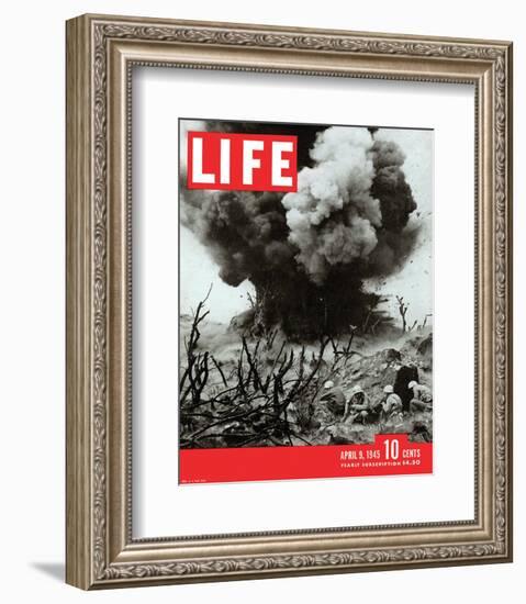 LIFE Marines Iwo Shima action-null-Framed Art Print