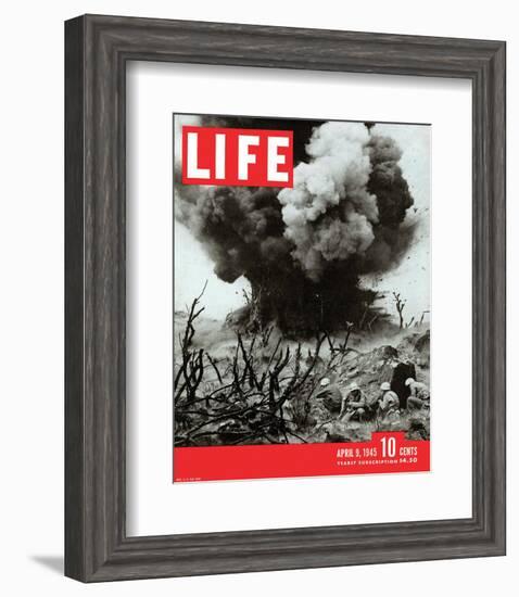 LIFE Marines Iwo Shima action-null-Framed Art Print