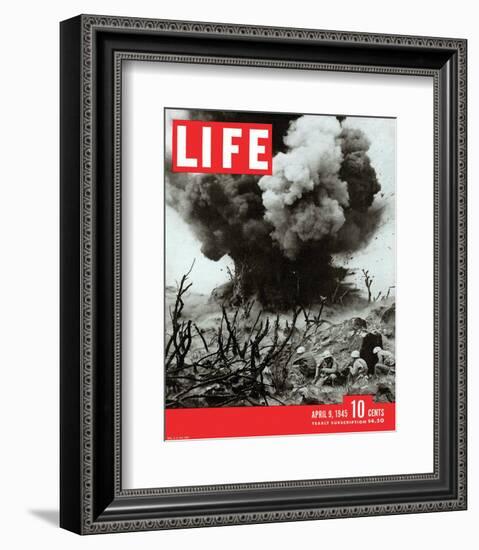 LIFE Marines Iwo Shima action-null-Framed Art Print