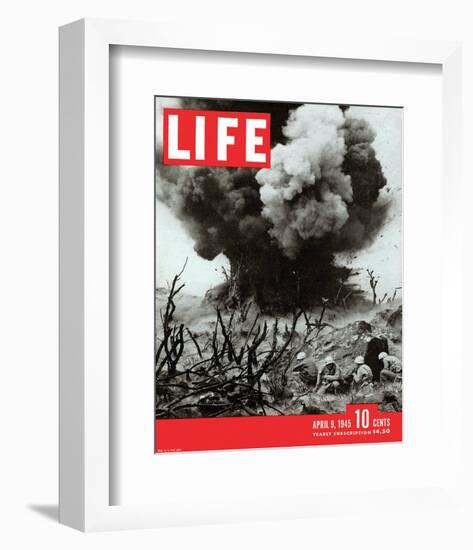 LIFE Marines Iwo Shima action-null-Framed Art Print